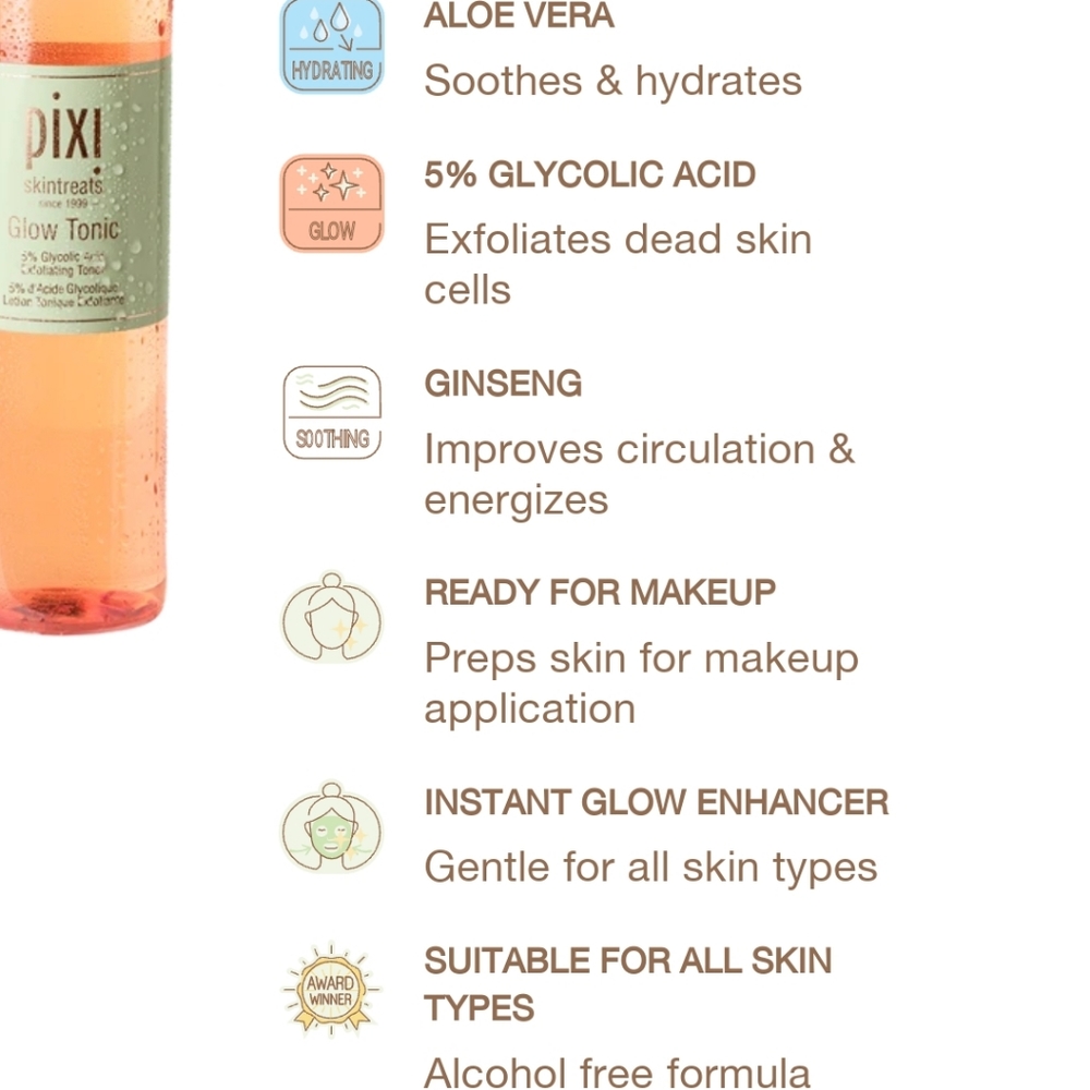 PIXI SKINTREATS GLOW TONIC TONER EXFOLIATING TONER. - Picture 7 of 11